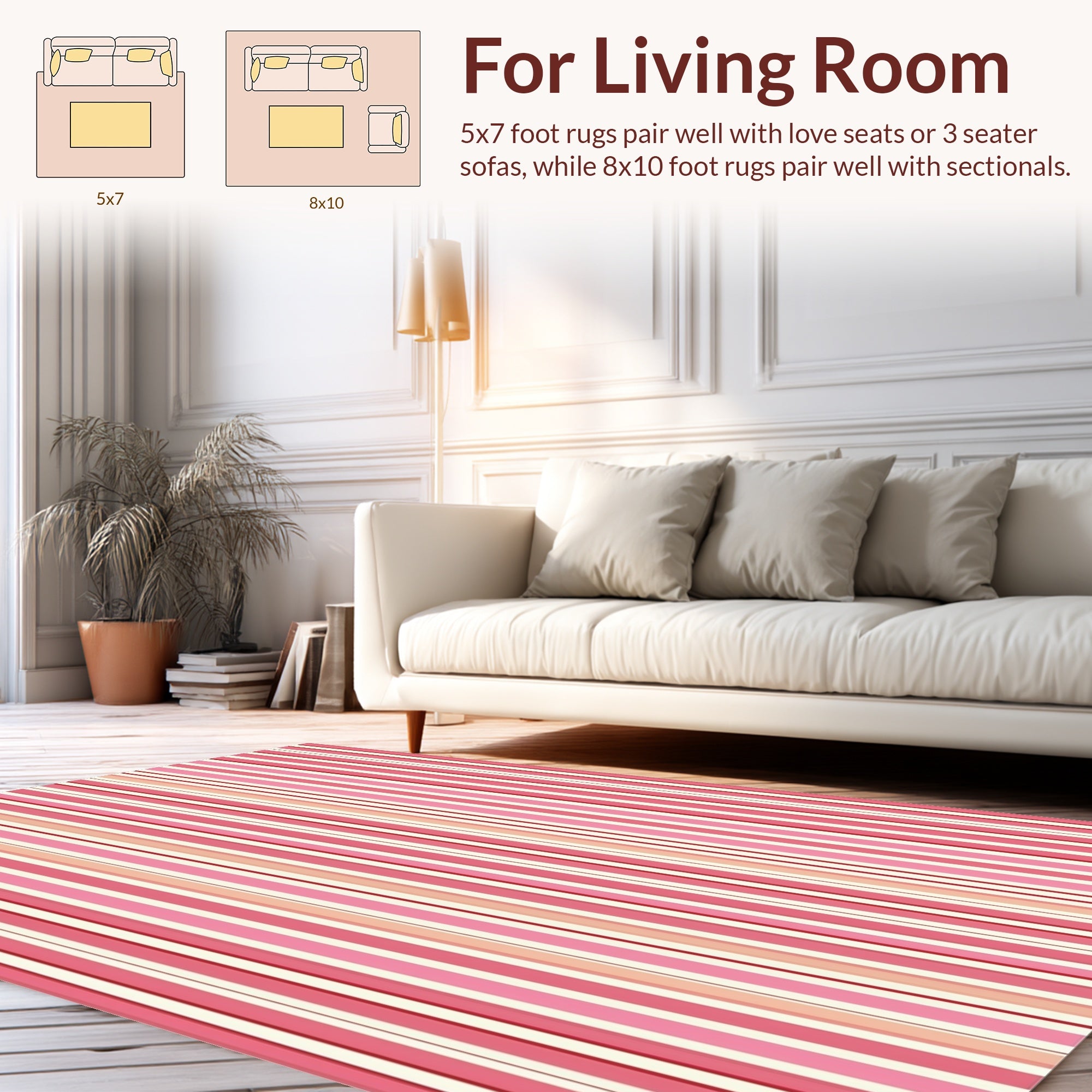 Pink Striped Tones Rug