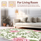 Charming Pink Rose Garden Trellis Rug