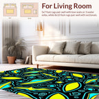 Whimsical UFO Star Pattern Rug