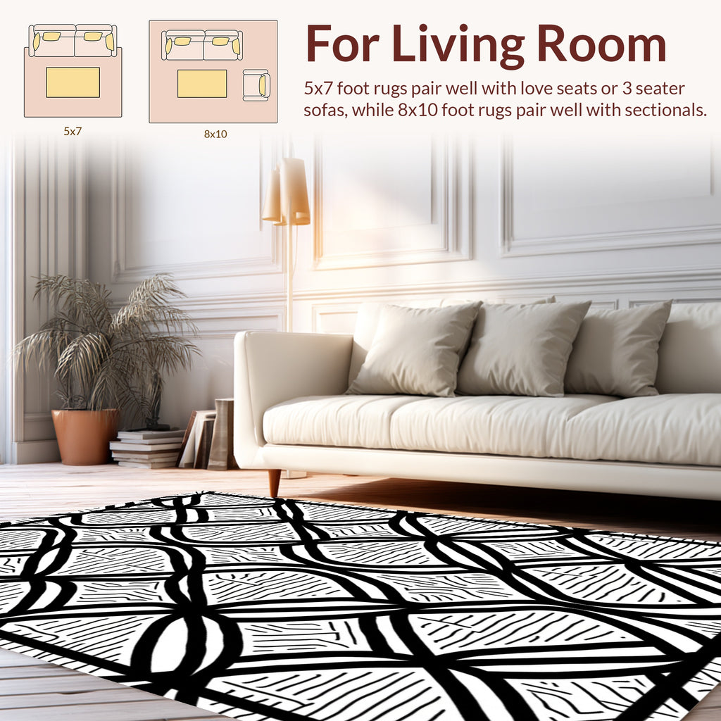 Art Deco Geometric Pattern Square Design Rug