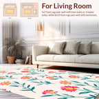 Whimsical Floral Patterned Design Rug