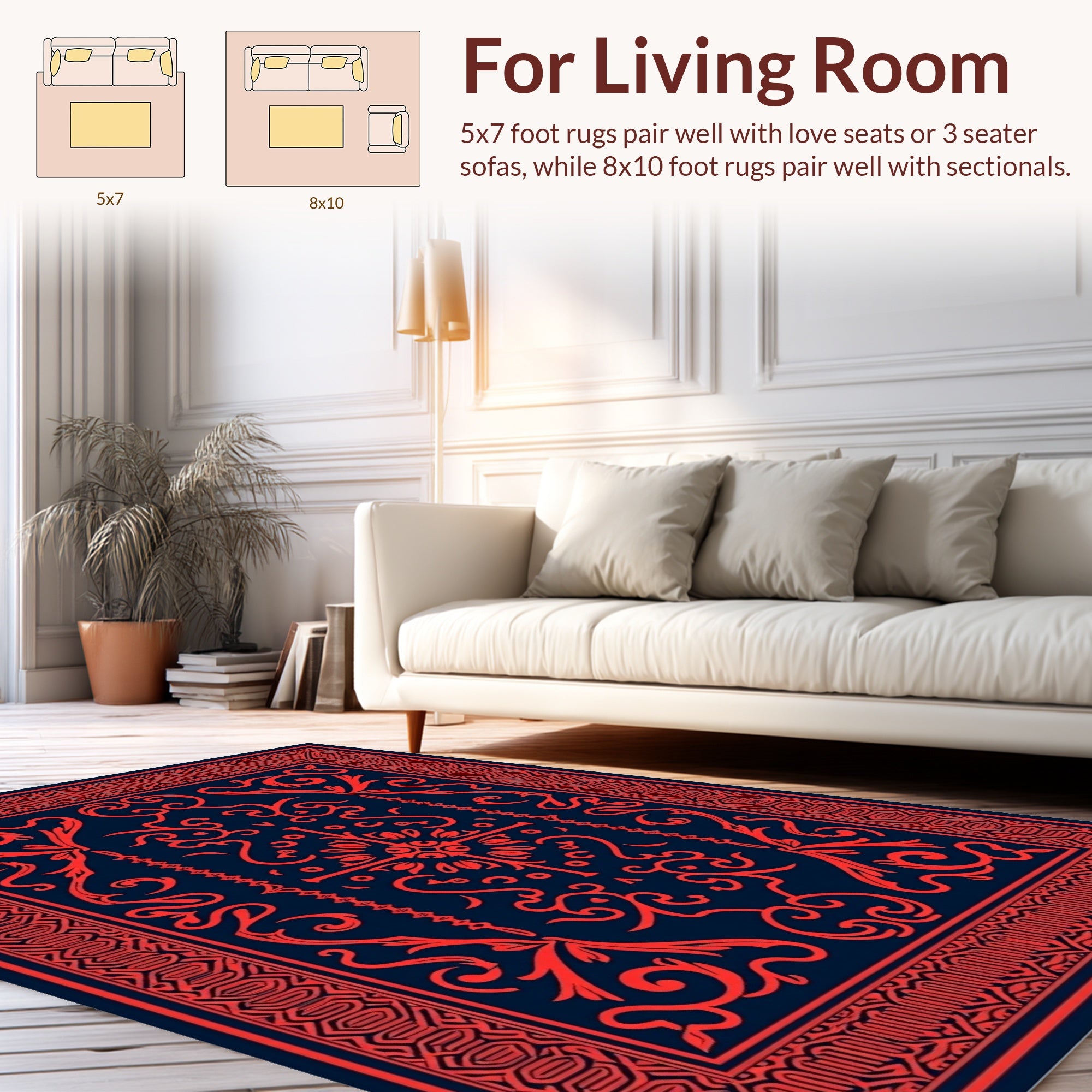 Intricate Scrollwork Geometric Patterns Rug