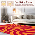 Bold Stripes Warped Abstract Pattern Rug