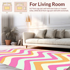 Retro Wavy Pink Orange Stripes Rug