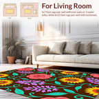 Floral Vines Sunflowers Roses Rug