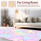 Pastel Star Flower Pattern Rug
