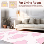 Pink Cloud Patterned Whimsical Design Rug