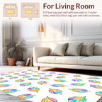 Colorful Abstract Leafy Pattern Rug