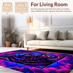 Bold Panther Neon Abstract Rug