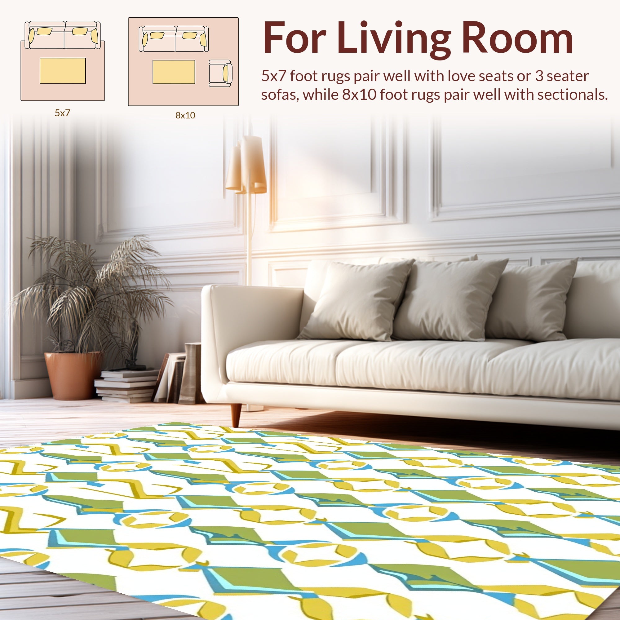 Geometric Diamond Abstract Pattern Design Rug