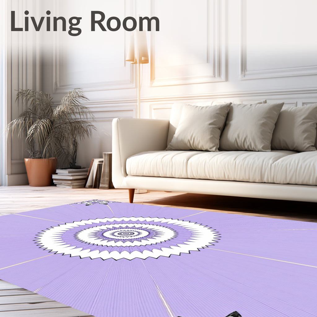 Concentric Spiky Floral Pattern Rug