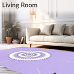 Concentric Spiky Floral Pattern Rug
