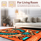 Bold Eagle Geometric Pattern Design Rug