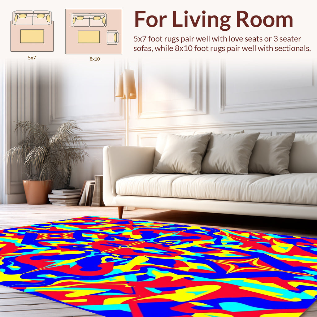 Vivid Abstract Psychedelic Pattern Rug