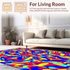 Vivid Abstract Psychedelic Pattern Rug