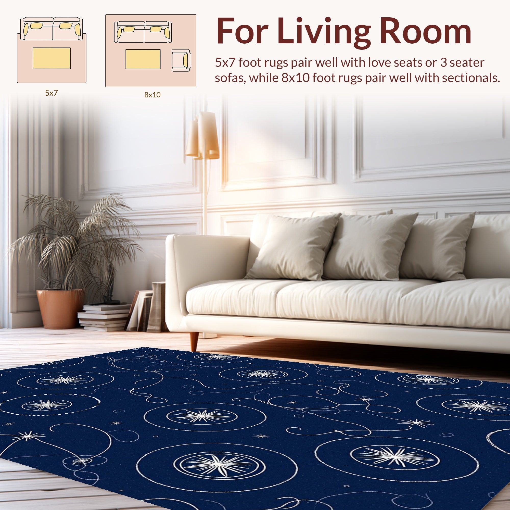 Cosmic Whimsical Starbursts And Swirls Rug