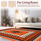 Bold Geometric Orange Statement Rug
