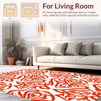 Bold Red Floral Abstract Pattern Rug