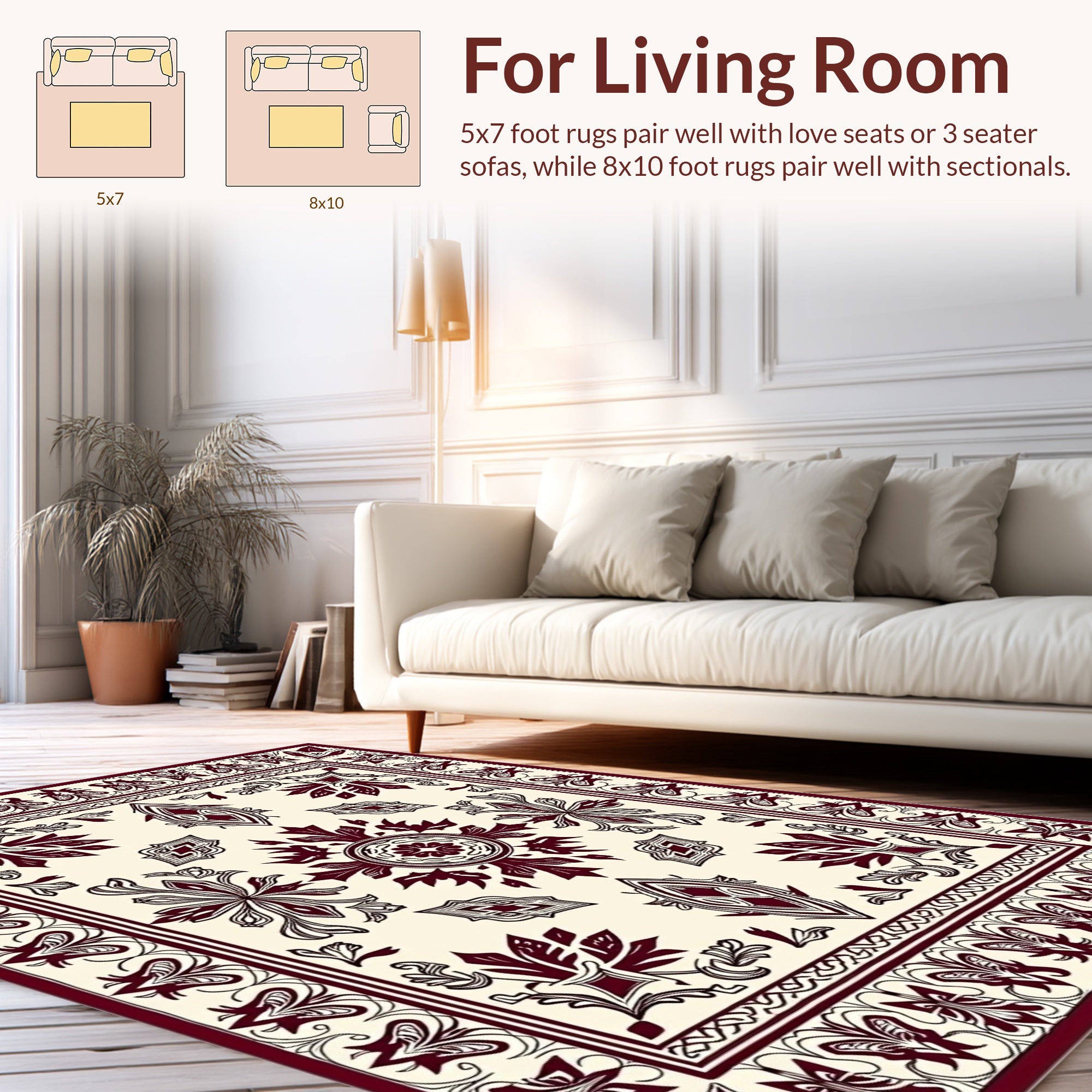 Elaborate Floral Mandala With Butterfly Border Rug
