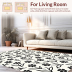 Simple Floral Botanical Line Art Rug