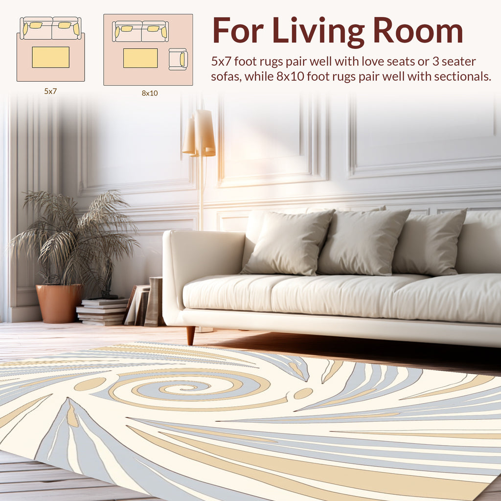 Swirling Abstract Pastel Waves Design Rug