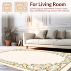 Ornate Floral Scroll Patterned Vintage Rug