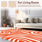 Bold Orange White Swirl pattern Rug