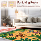 Dinosaur Landscape Scene Print Rug