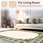 Traditional Green Leaf Classic Border Rug