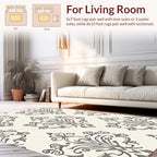 Classic Damask Floral Pattern Rug