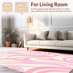 Pink Swirls Abstract Pattern Rug