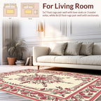 Elegant Rose Floral Mandala Border Rug