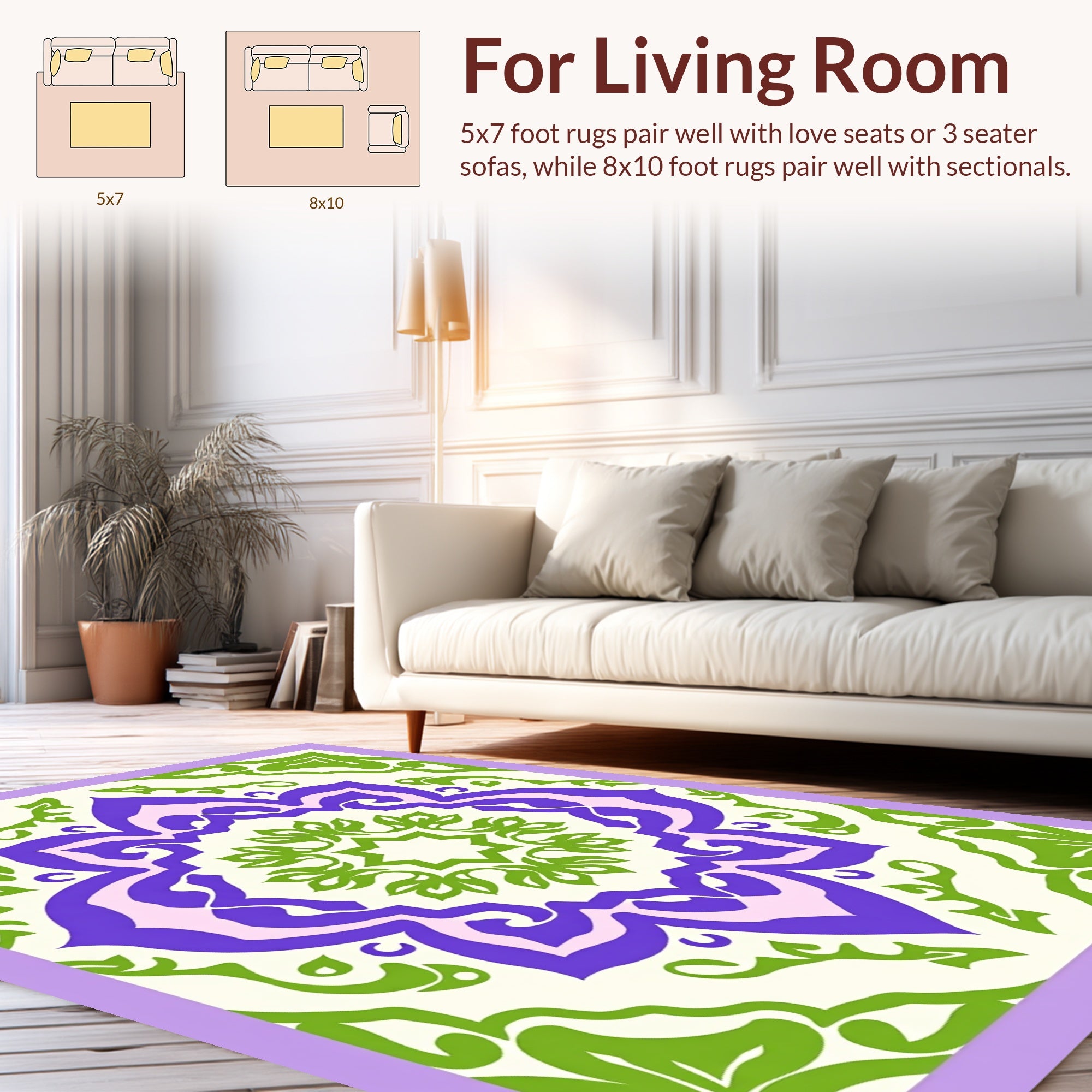 Bold Floral Mandala Design Rug