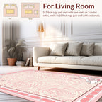 Delicate Pink Floral Swirl Pattern Rug
