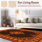 Orange Scrollwork Traditional Pattern Rug
