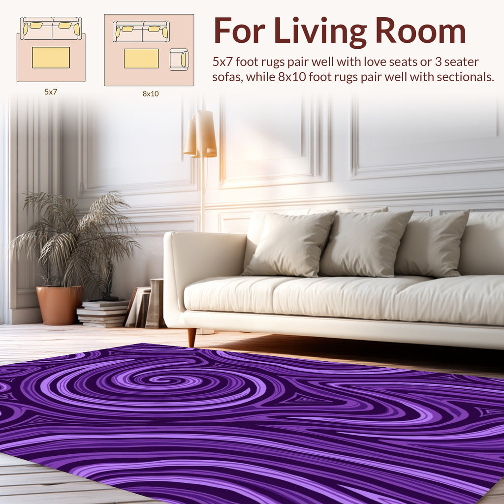 Purple Swirling Abstract Pattern Rug