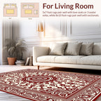 Ornate Red Mandala Patterned Rug