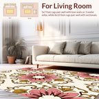 Pink Floral Damask Inspired Pattern Rug