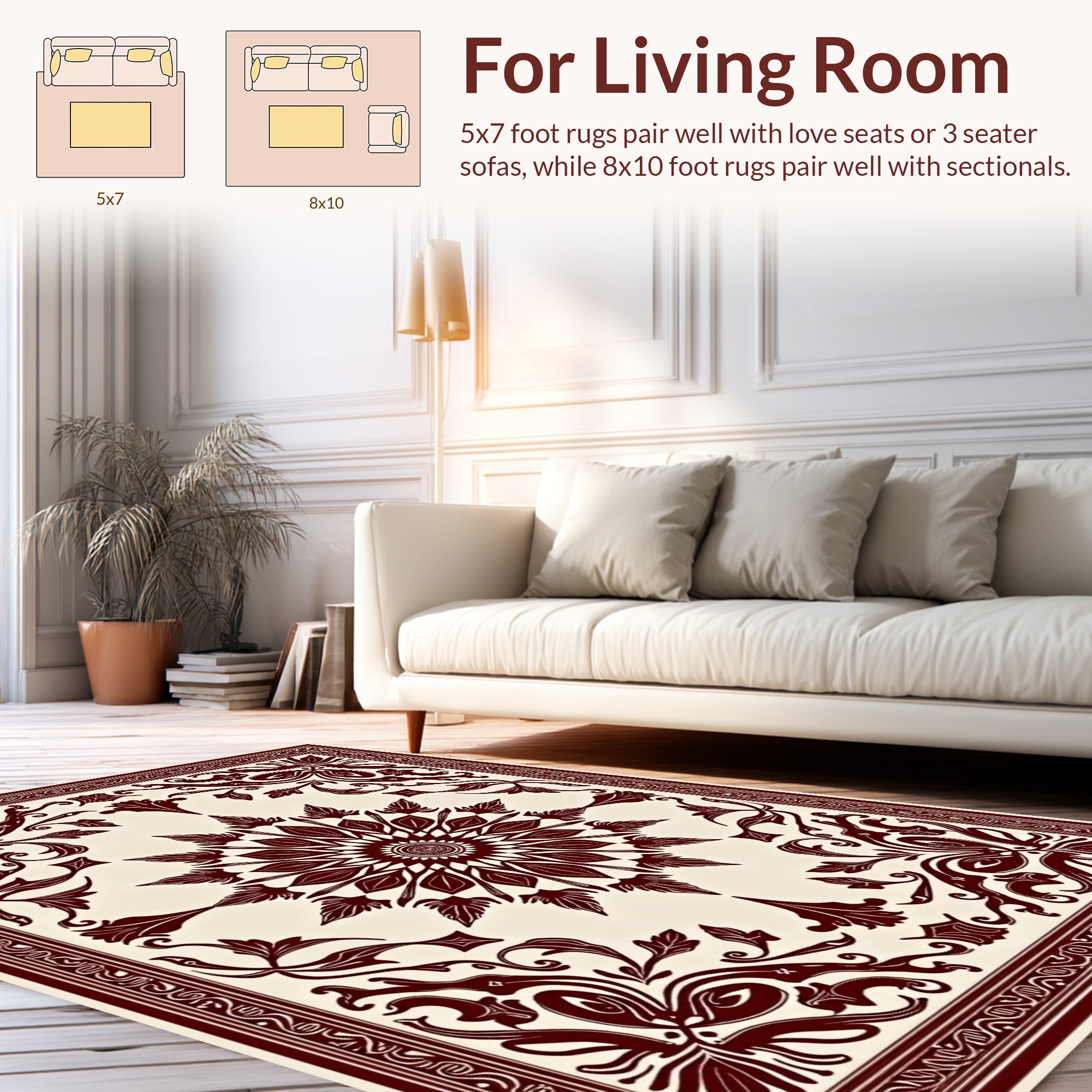 Dazzling Floral Medallion Border Design Rug