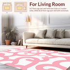 Chic Pink Swirl Pattern Design Rug