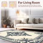 Elegant Floral Border Medallion Design Rug