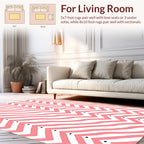 Pink Wave With 2 Rows Dots Rug