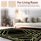 Art Nouveau Yellow Floral Frame Design Rug