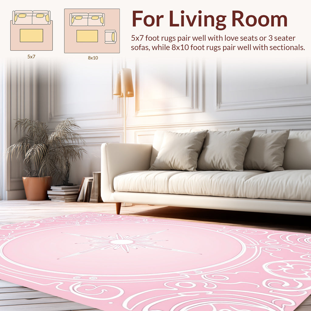 Art Nouveau Starburst Floral Design Rug