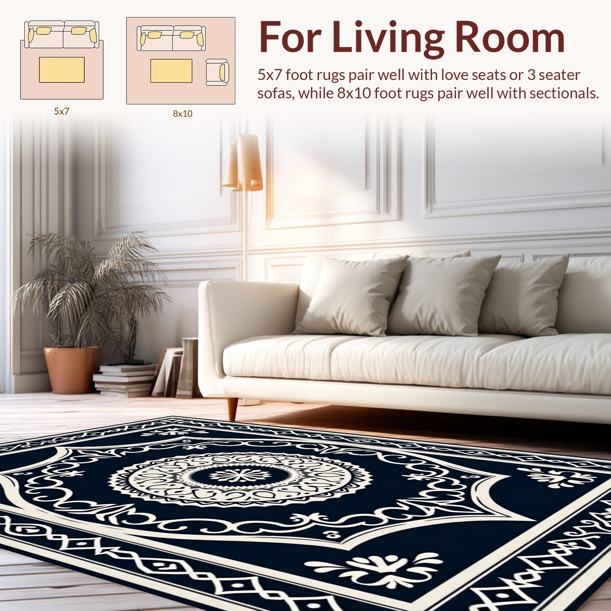 Classic Mandala Geometric Paisley Rug
