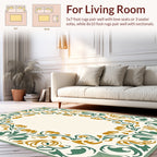 Nature Inspired Floral Scroll Design Rug