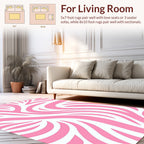 Pink Zebra Striped Abstract Design Rug