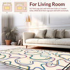 Abstract Wavy Line Color Block Rug