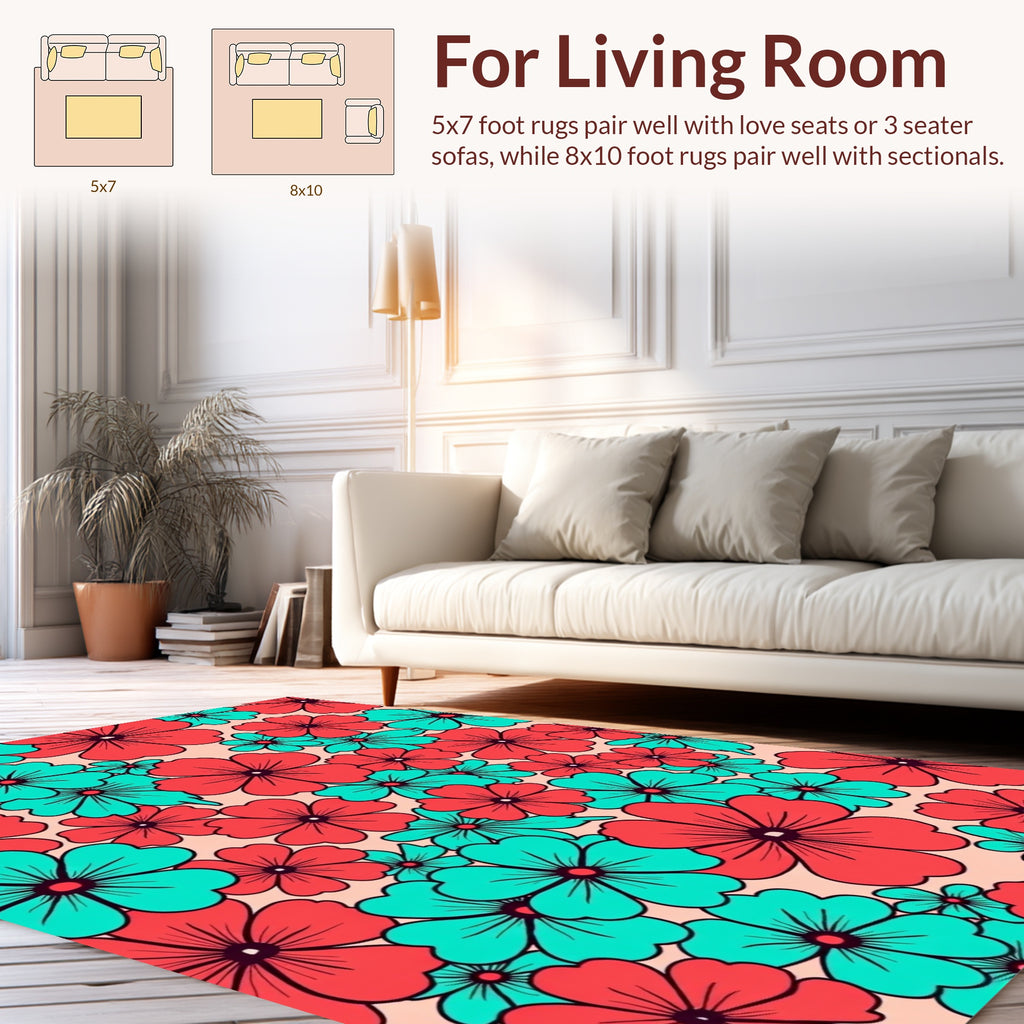 Bright Floral Pattern Rug