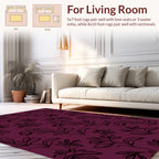 Stylized Floral Botanical Sketch Print Rug